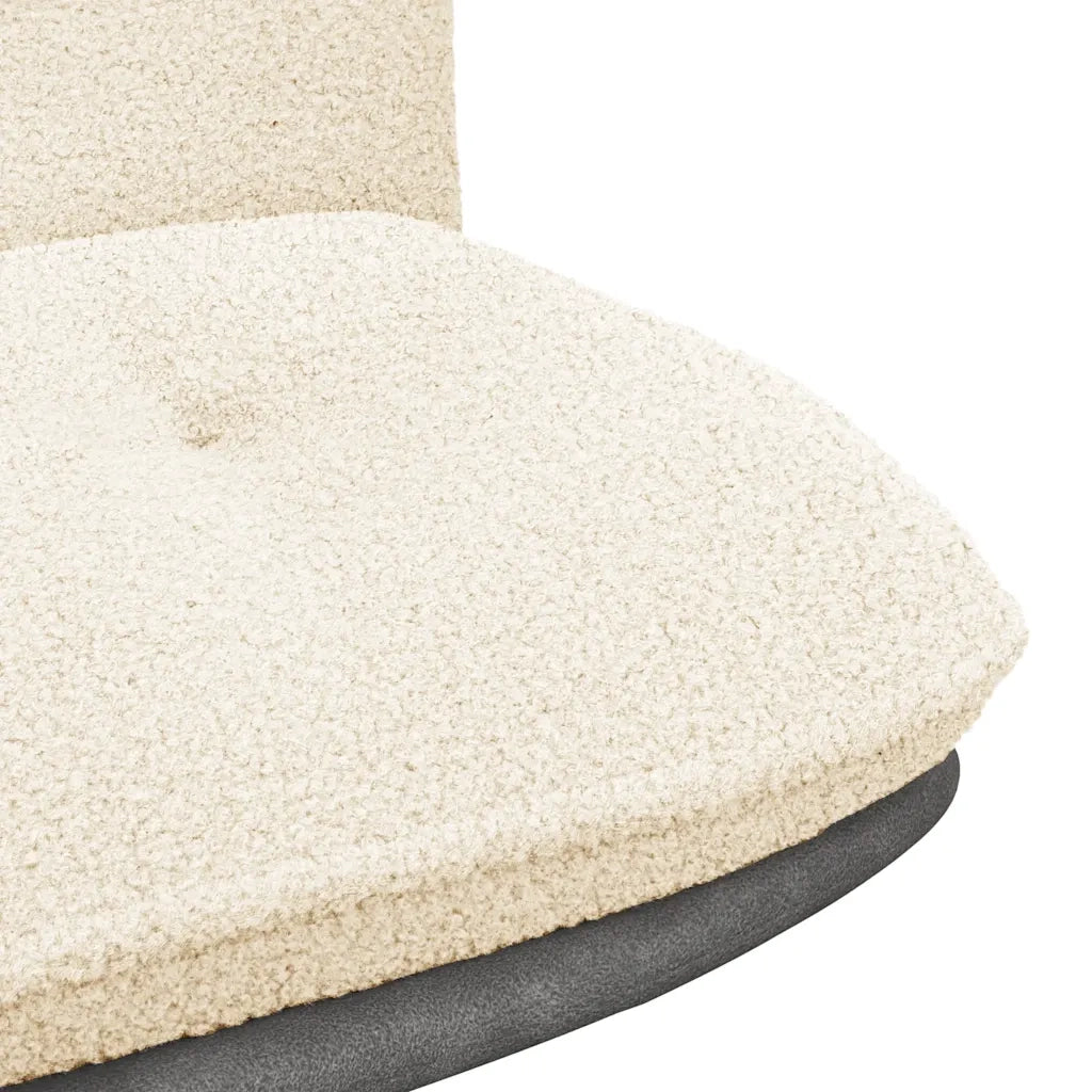 vidaXL Sedia da Ufficio Girevole in Tessuto Riccio Crema Effetto Lana