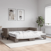 Divano Letto con Letto Estraibile Tortora 100x200 cm in Tessuto