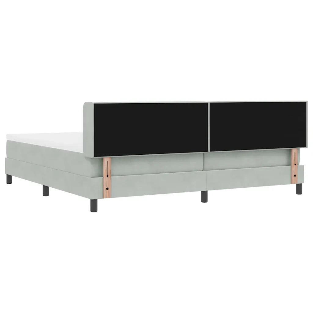 Letto a molle con testiera Grigio chiaro 200 x 200 cm Velluto 3341432