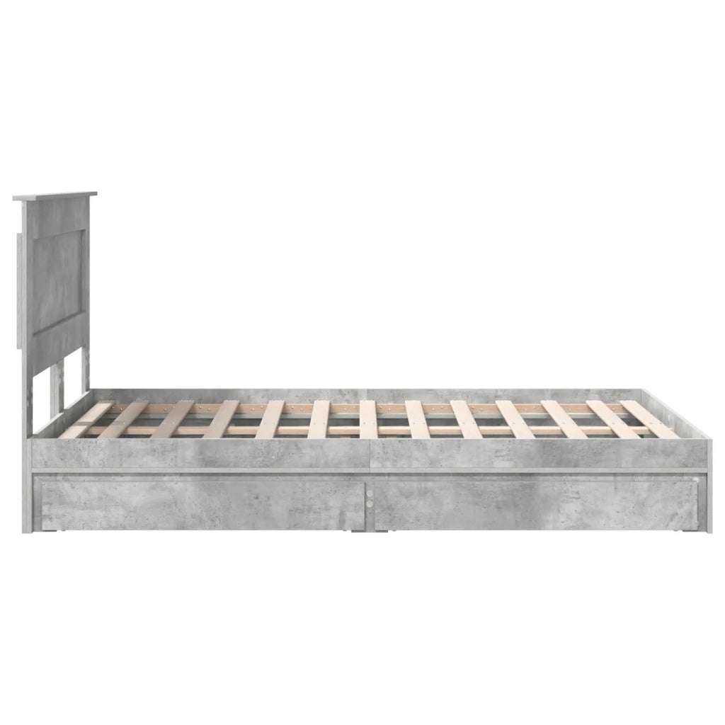 Letto con Contenitore con testiera Grigio cemento 135 x 190 cm 3410251