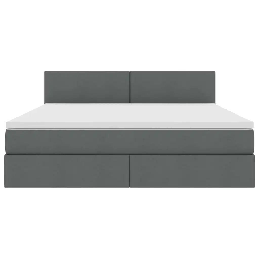 Letto con contenitore LED e materasso Grigio Scuro 160 x 200 cm