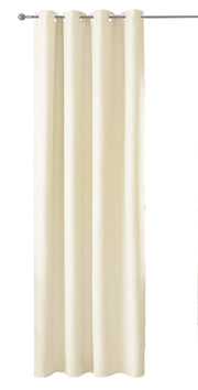Tenda Porta Finestra 140x280 Cm Raso Sintetico 1 Pannello Coprente Occhielli Acciaio Beige