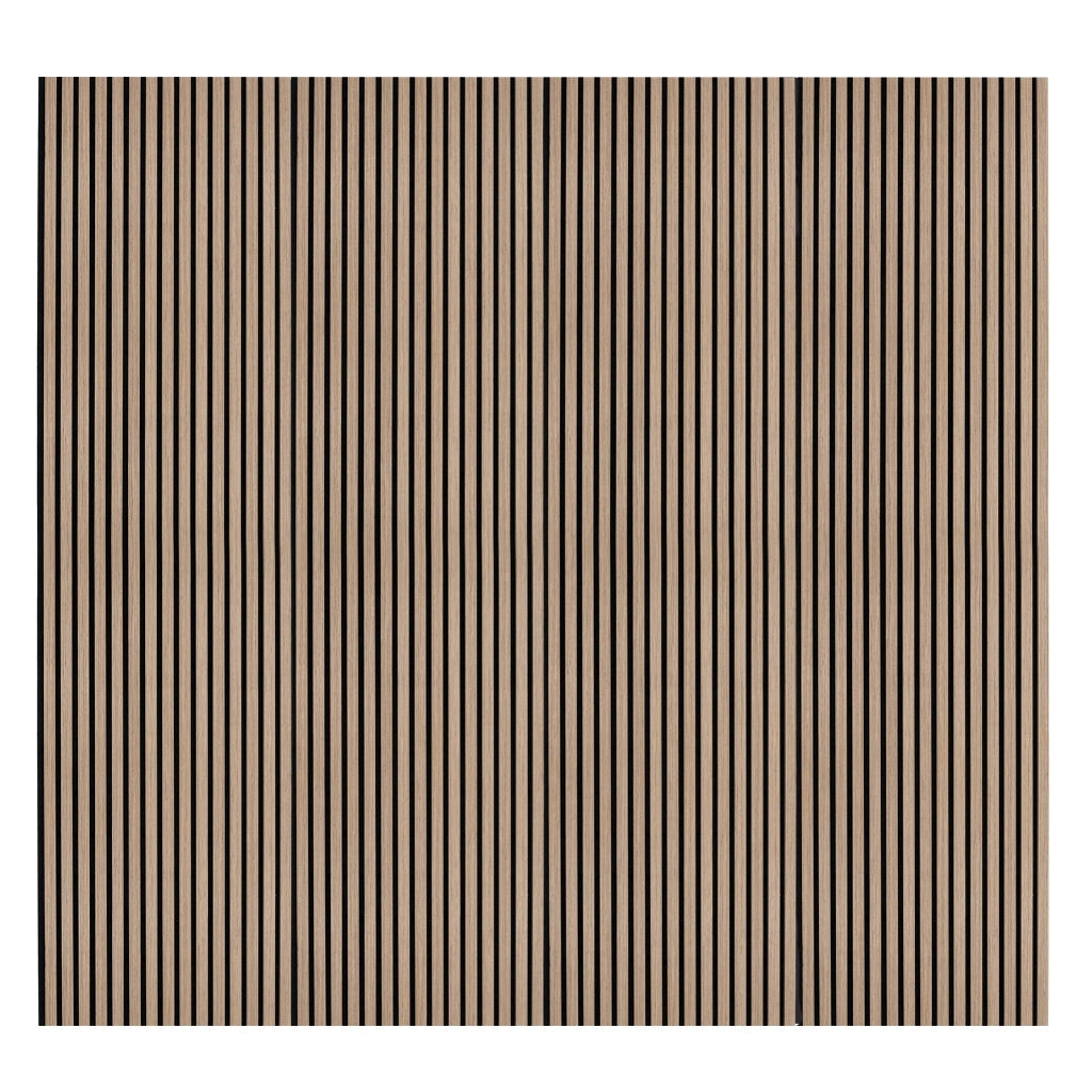 Tre Pannelli Fonoassorbenti con Doghe Noce Chiaro 3D in Legno 2400 x 600mm