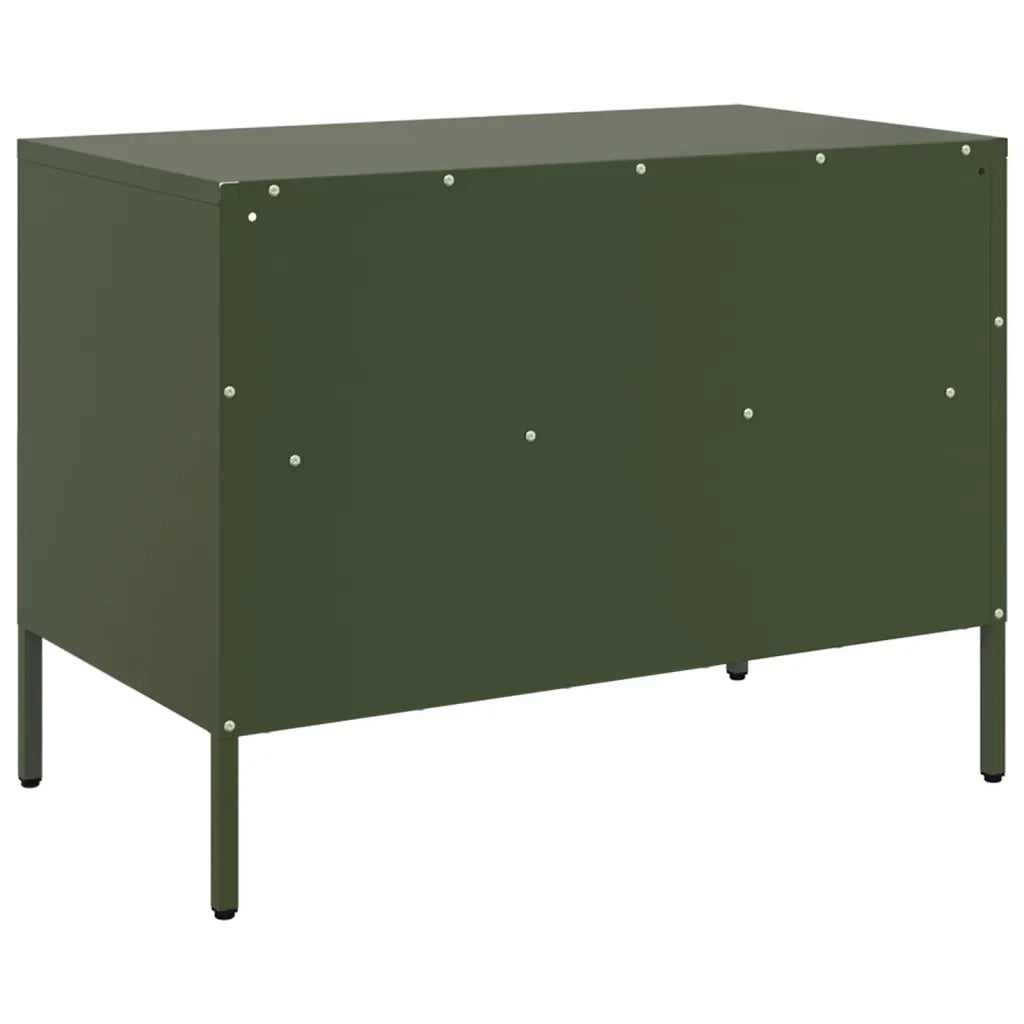 Mobili TV 2pz Verde Oliva 68x39x50,5 cm in Acciaio 843051