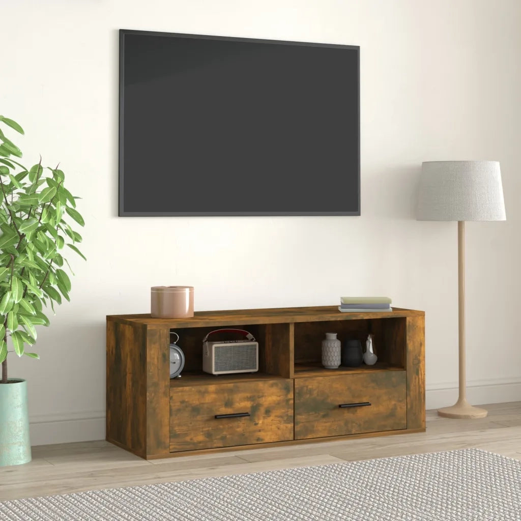 Mobile TV | Armadietto TV | Mobile Porta TV Rovere Fumo 100x35x40 cm in Legno Multistrato