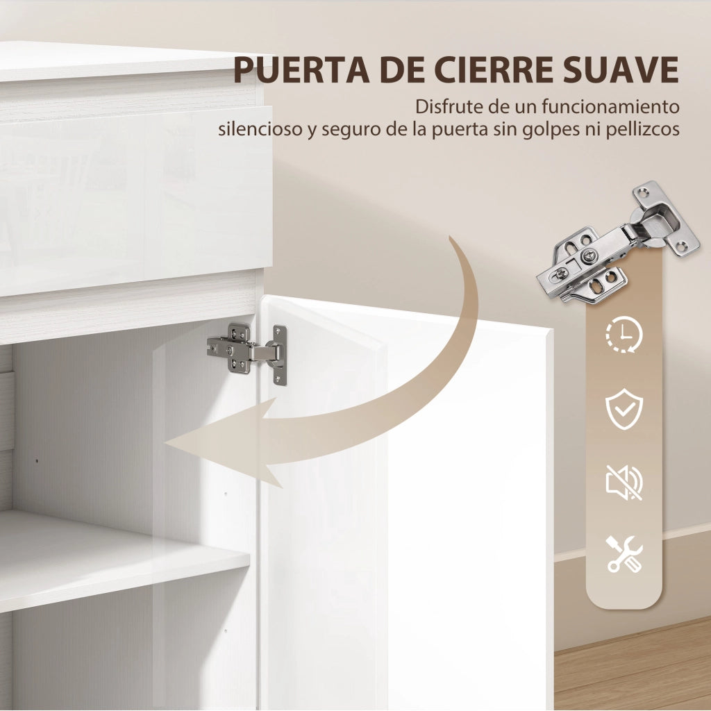 Mobile ingresso con 5 cassetti ¨C Xylo ¨C Bianco lucido 100x40x80 cm