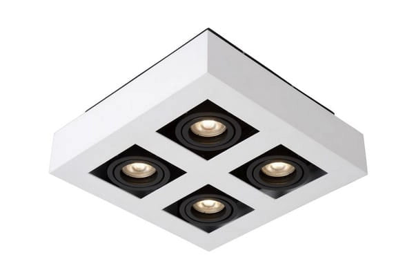 Lucide Xirax plafoniera 4 spot GU10 5W 2200-3000K bianca
