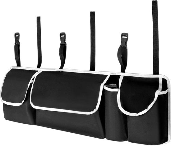 Organizzatore di bagagliaio con 4 compartimenti per massima capacità di stoccaggio - 90x25x12 cm - Sistema di organizzazione per auto con organizzazione perfetta