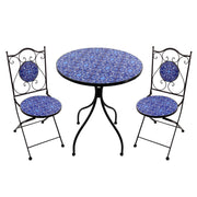 Set tavolo e sedie da giardino in acciaio e mosaico - HELENE