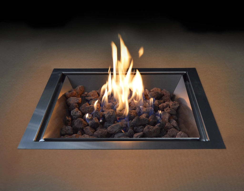 Bruciatore a Gas GPL da Incasso Effetto Camino 46x46x20 cm 9,7 kW in Acciaio Italkero Square