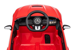 Macchina Elettrica per Bambini 12V Licenza Ufficiale Mercedes CLE53 Sedile in Pelle Rosso