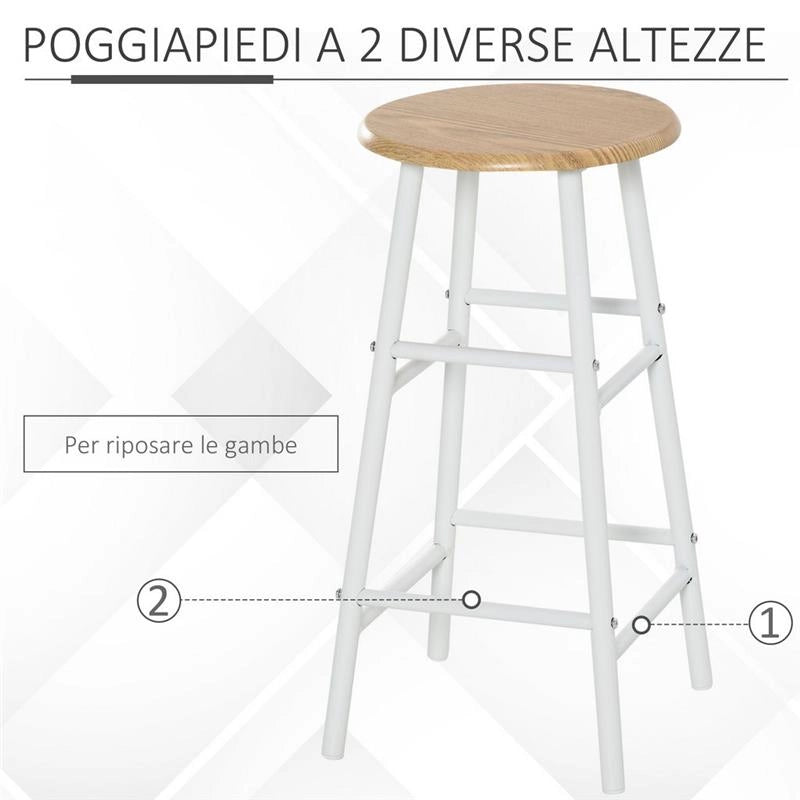 BAR CON 2 SGABELLI ALTI IN LEGNO STILE NORDICO, TAVOLO CON MENSOLA E SGABELLI