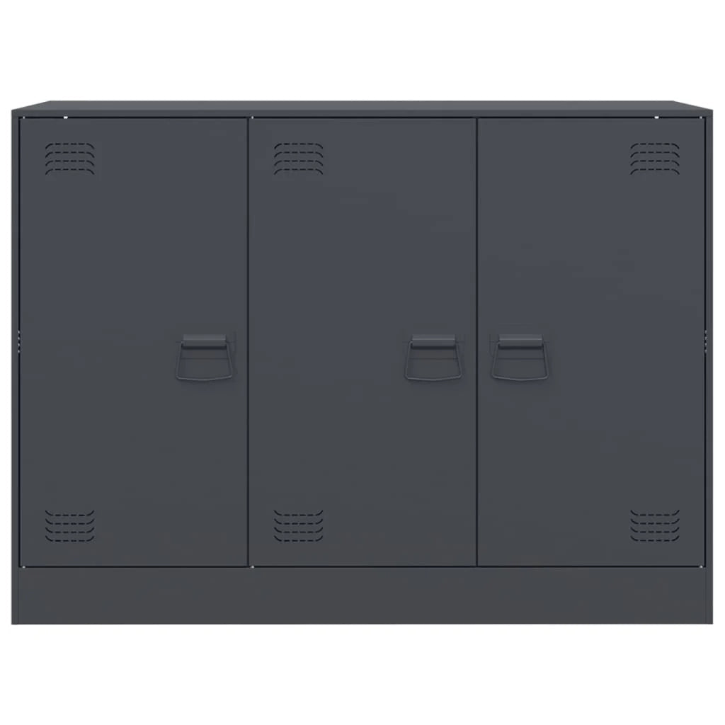 Buffet credenza cassettiera armadio mobile contenitore organizer per cucina soggiorno salotto 99 x 39 x 73 cm acciaio antracite 02_0029714