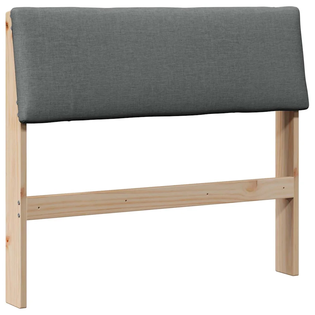 Testiera imbottita Grigio scuro 100 cm Pino massello 879135