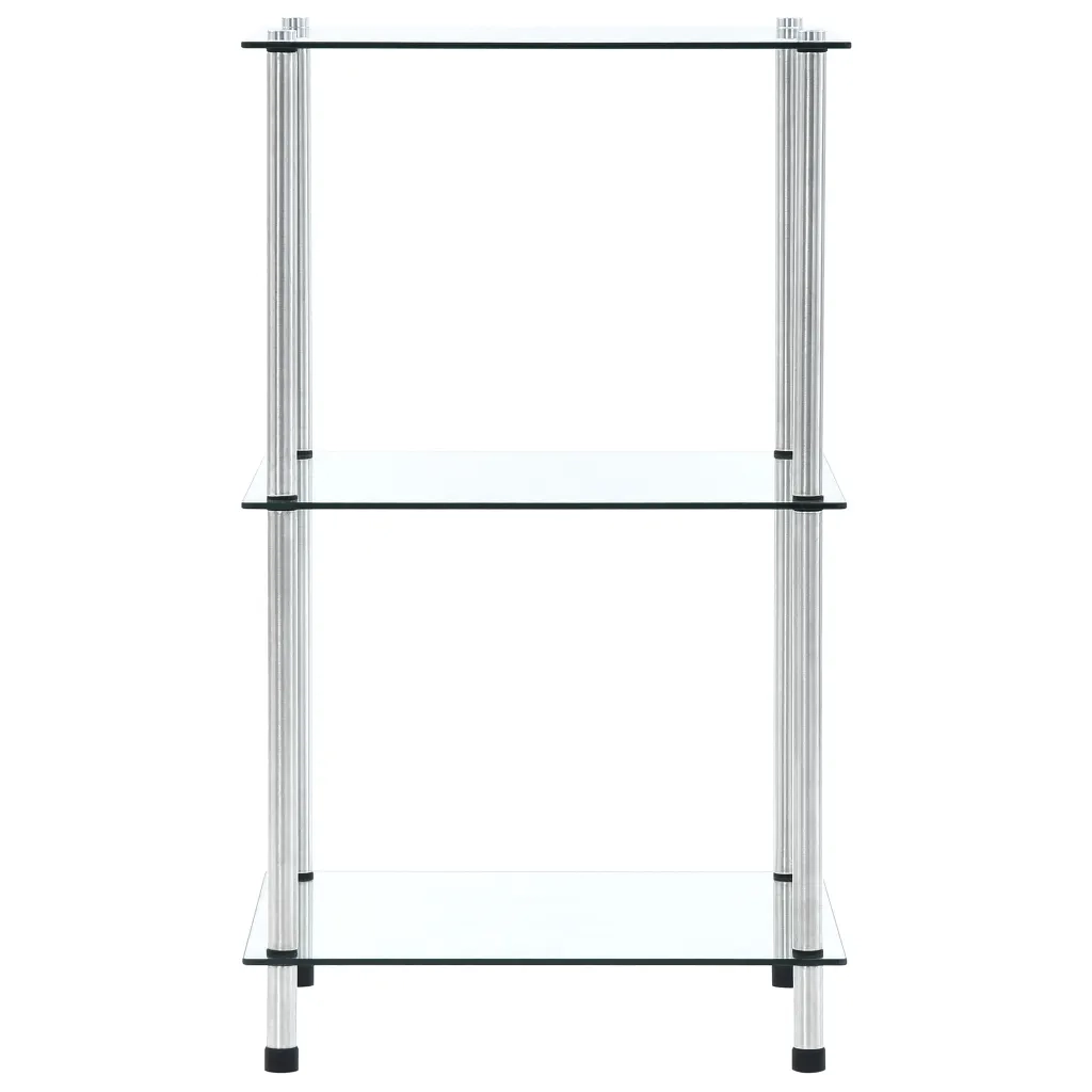 Scaffale a 3 Livelli Trasparente 40x40x67cm in Vetro Temperato CFW4093392