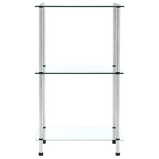 Scaffale a 3 Livelli Trasparente 40x40x67cm in Vetro Temperato CFW4093392