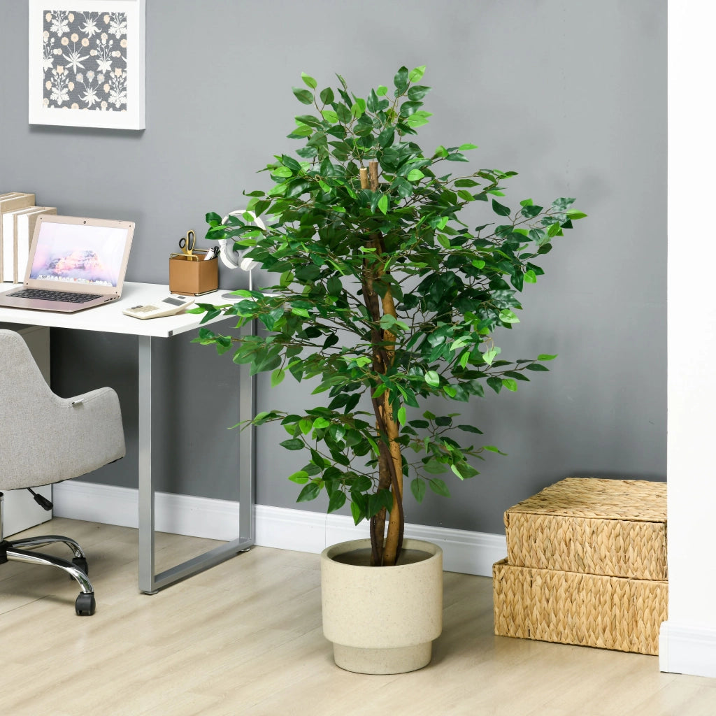 Pianta Artificiale Ficus ¨C zephmum ¨C Verde 150cm con Vaso