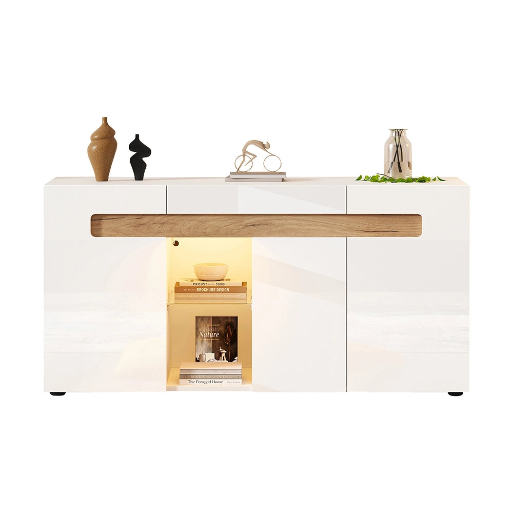 Buffet - Xylo - 3porte LED app 140x40x70cm vetro