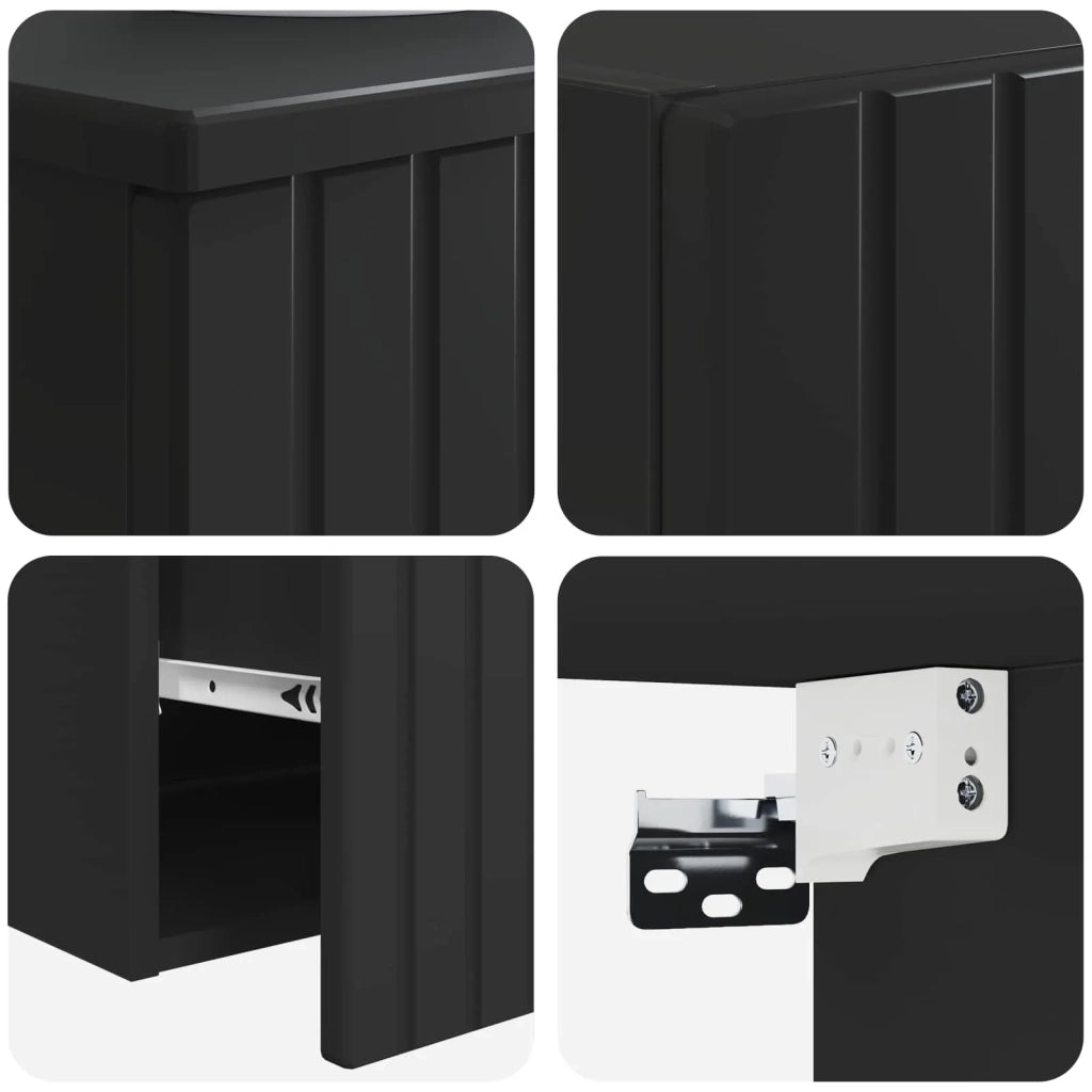 Set di mobili per il bagno 2 pz Nero 33 x 34,5 x 100 cm 3406134
