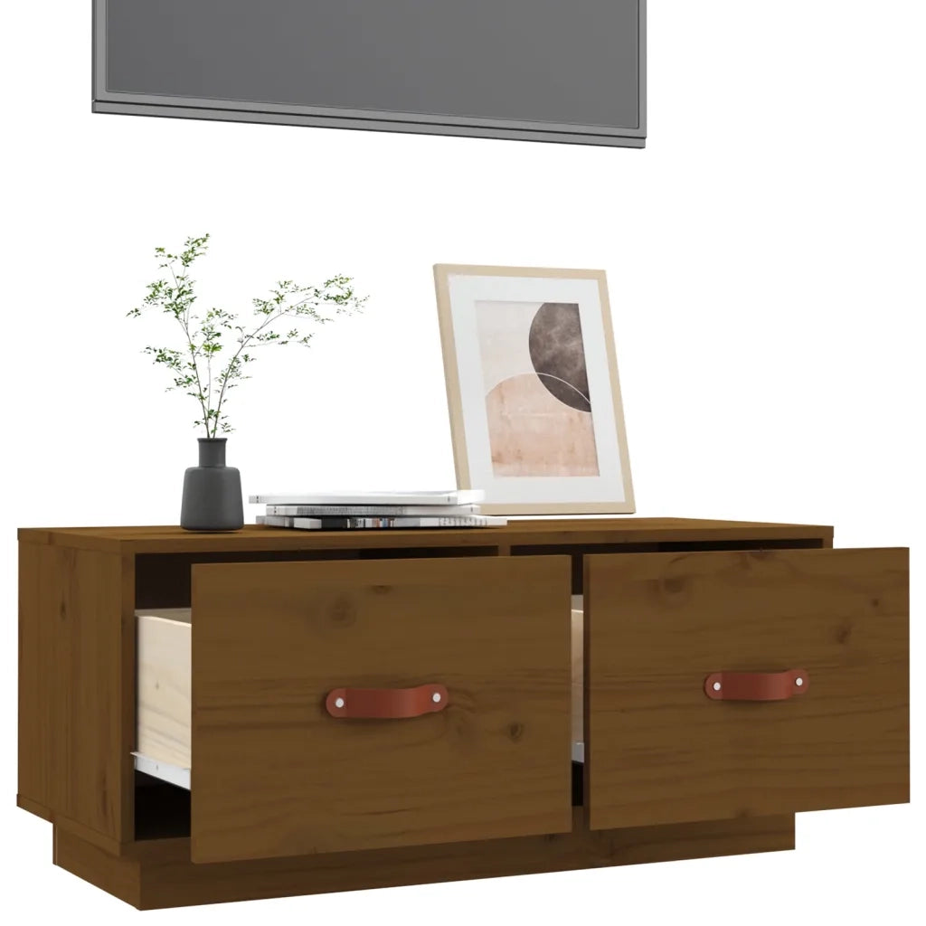 Mobile Porta TV ambra 80x34x35 cm in Legno Massello di Pino 818243
