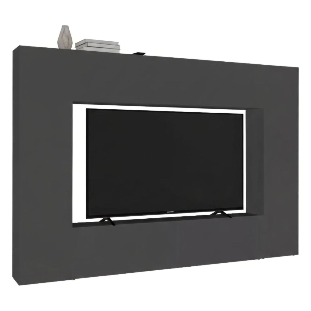 Parete attrezzata Amel, Set salotto porta TV a 4 ante, Mobile soggiorno multiuso, 100% Made in Italy, cm 260x30h180, Antracite
