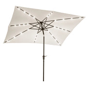 Parasole da giardino rettangolare 3x2m inclinabile LED solare ¨C zephmum ¨C acciaio poliestere crema