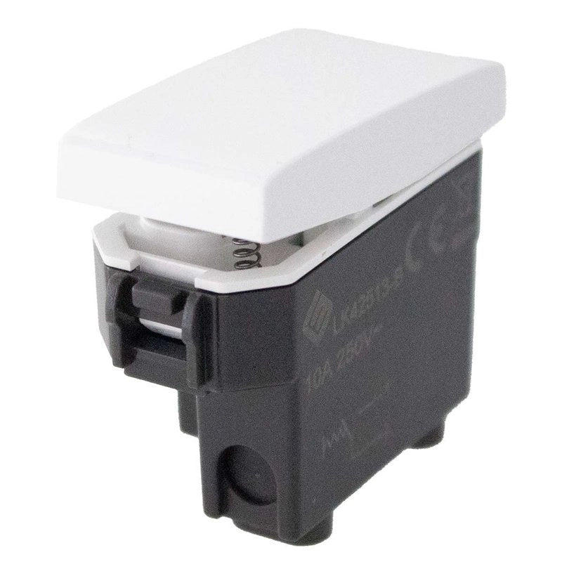 Pulsante Normalmente Aperto 1P 10A Colore Bianco Compatibile Con Bticino Living e Vimar Plana