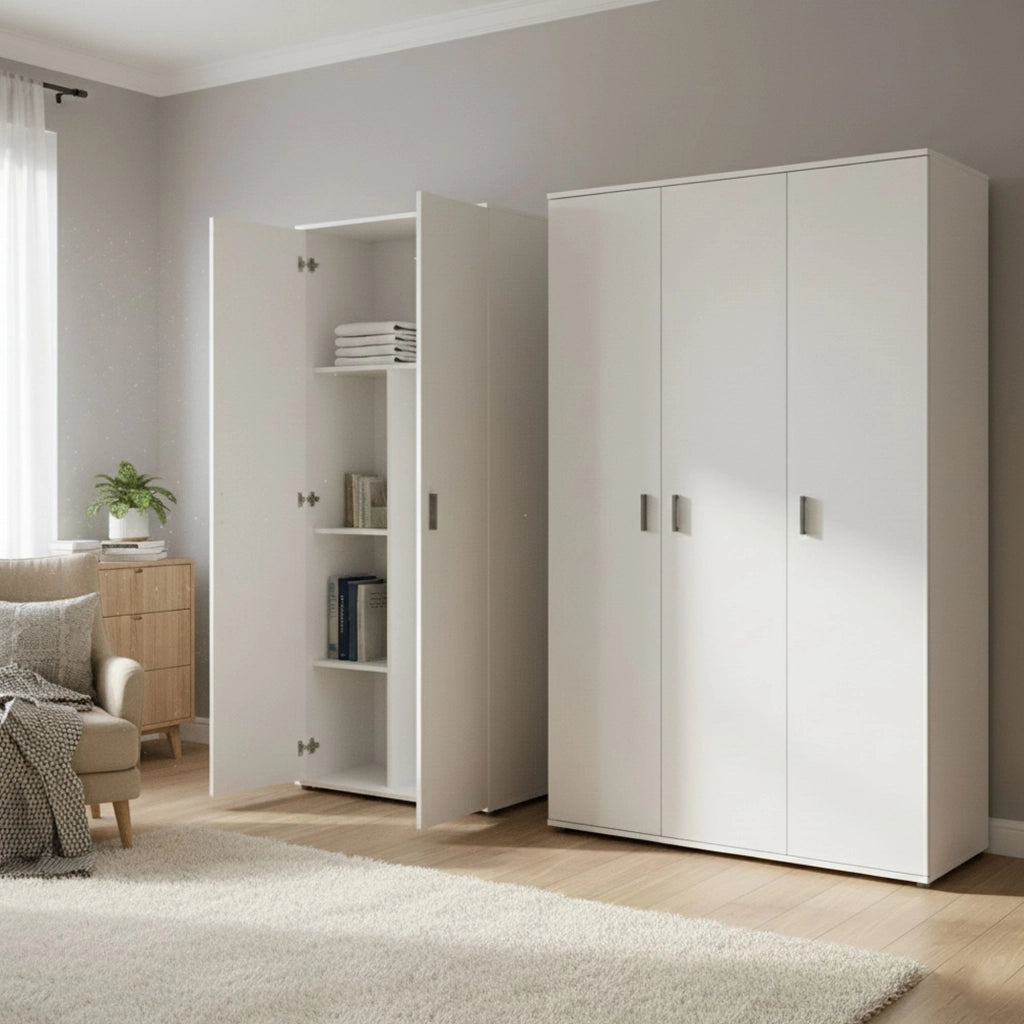Velate, Armadio Multiuso Grande Modulabile, 194x190h cm Bianco