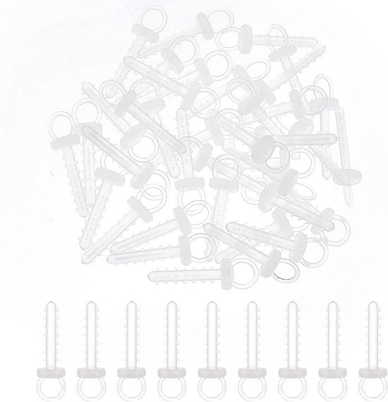 Set di 100 caps per hanger di schiuma per albero di Natale DIY con giunti decorativi trasparenti, hanger a stelo di schiuma rotondo e cordoncini di fissaggio.