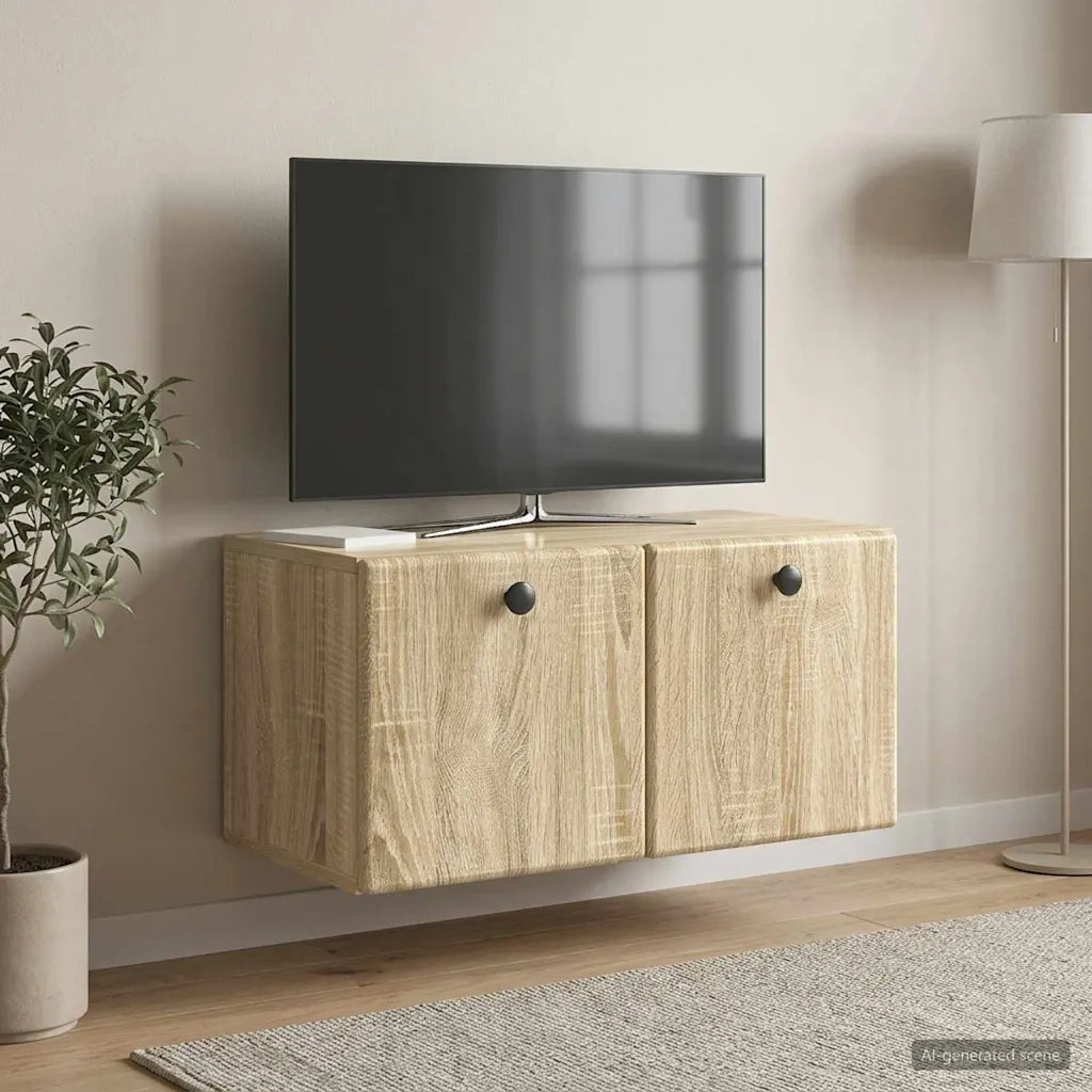 Mobile Porta TV da Muro 59,5 x 31 x 30 cm Rovere Sonoma 899217
