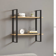 Picerno, Mensola 2 Ripiani, 70x22x70h cm Marrone Rovere