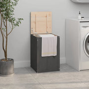 Contenitore per Bucato Grigio 44x44x66 cm Legno Massello Pino 823566