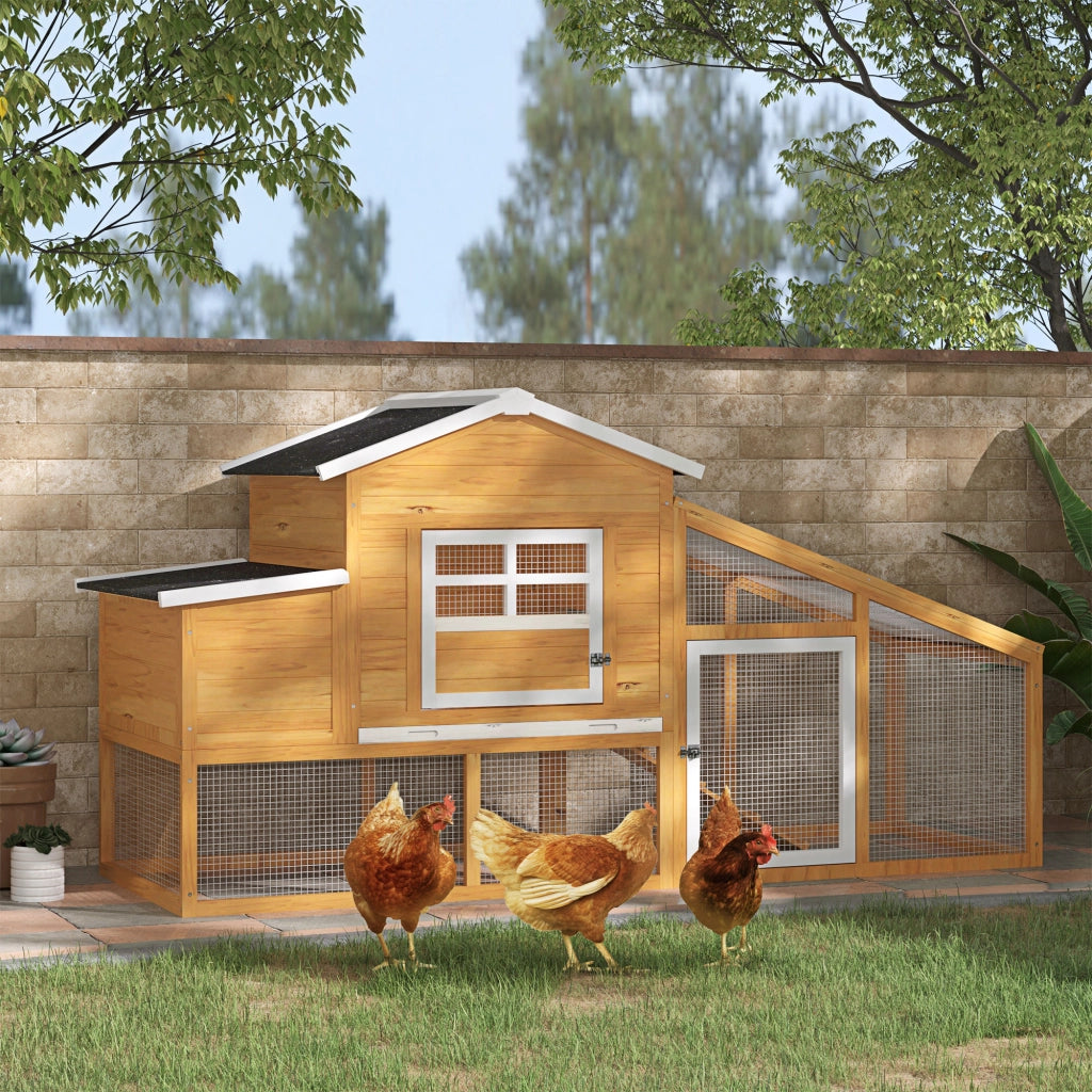 Pollaio per Galline Ovaiole da Esterno con Recinto ¨C Zephmum ¨C 200x80x105 cm