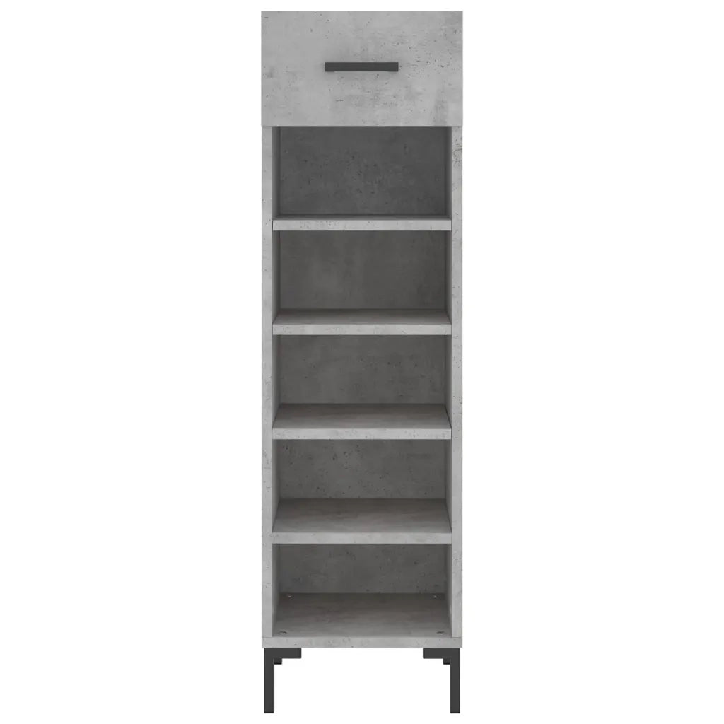 Scarpiera Grigio Cemento 30x35x105 cm in Legno Multistrato