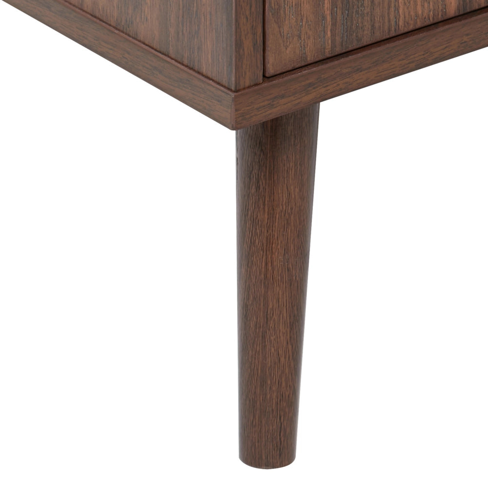 Credenza a 2 ante con portabottiglie in legno scuro stile boho elegante