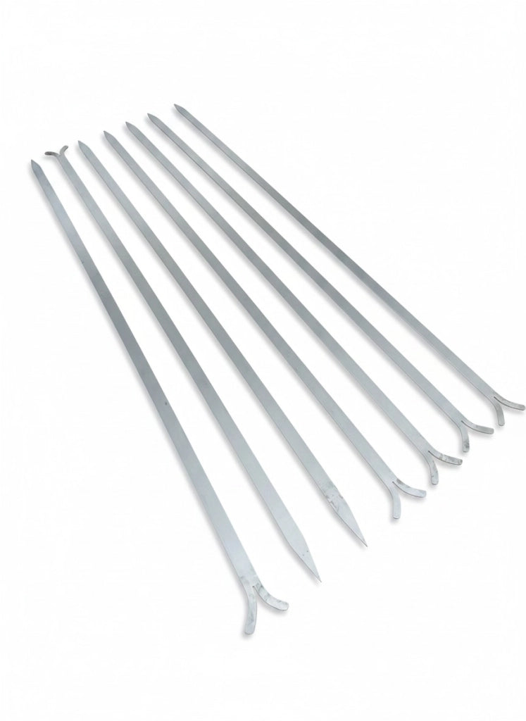 Spiedi per barbecue in Acciaio Inox AISI 304 lunghi 64 cm per Carne Pesce Verdure 7 pz