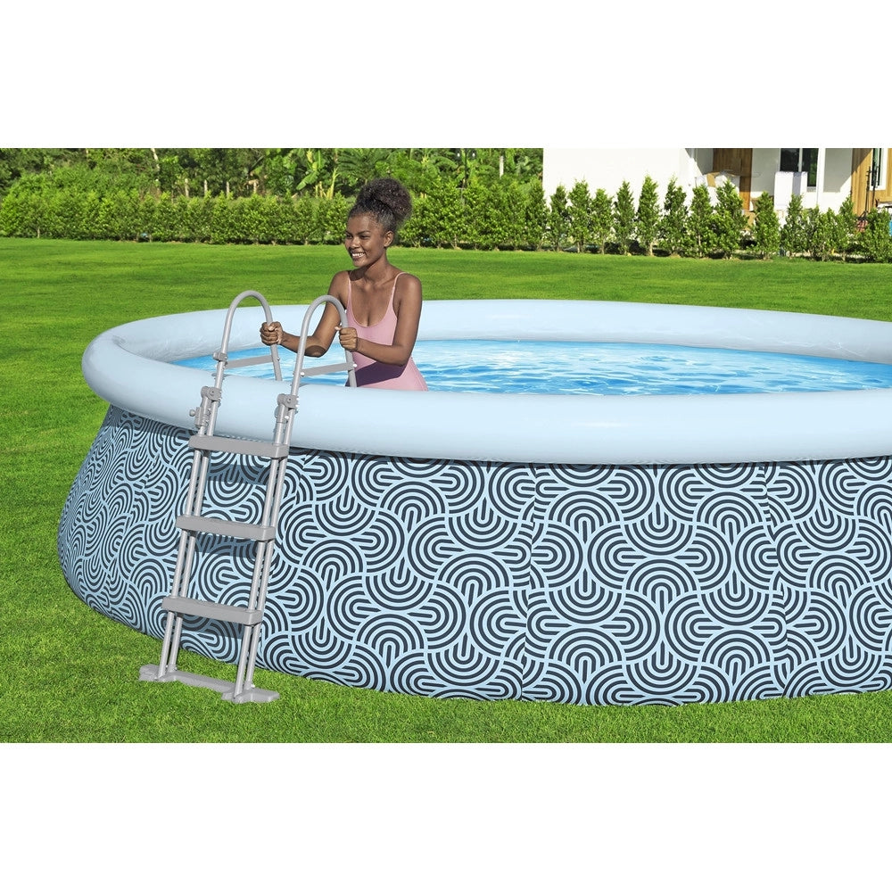 Trade Shop - Piscina Fuori Terra Fast Set Con Pompa Filtro ø457x107cm Design Geometrico Rotonda 57372 -