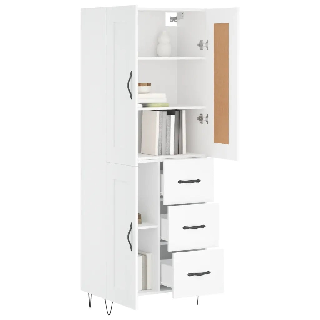 Credenza Bianca 69,5x34x180 cm in Legno Multistrato 3200033