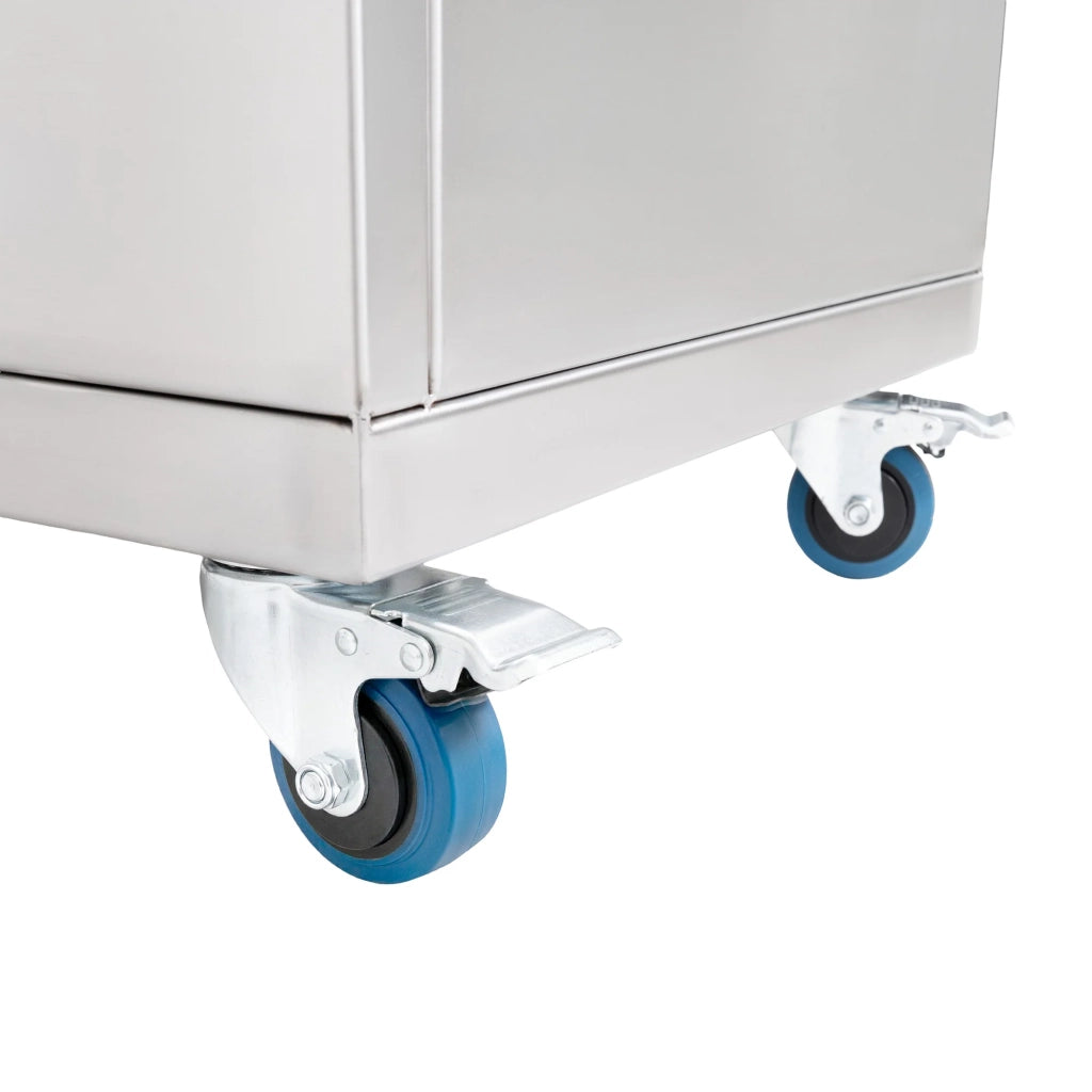 Carrello Portaghiaccio Mobile 109L con Ruote 100cm Coperchio Diviso e Vano