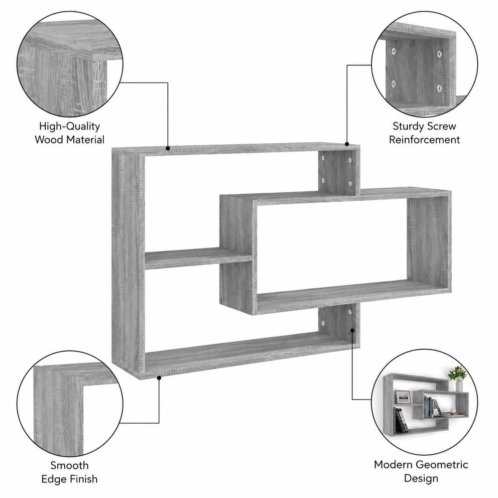Wall Shelf, Grey Sonoma, 104x20x58.5 Cm, Wood-based Material