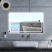 Specchio da bagno Rettangolare con 100x80cm,Memoria, Antifog,Regorabile,Retroilluminato,doppio interruttore,