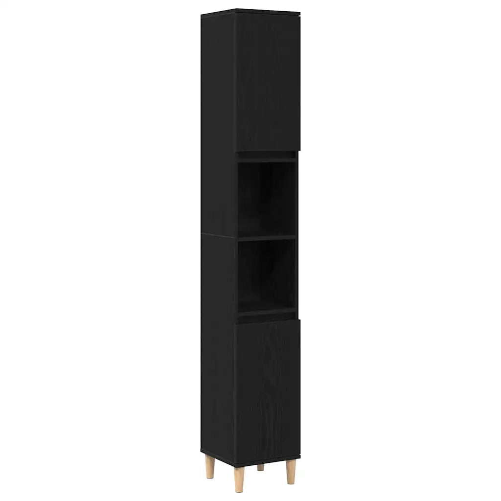 Set di mobili per il bagno Montaggio a parete 3 pcs Rovere Nero 3333088
