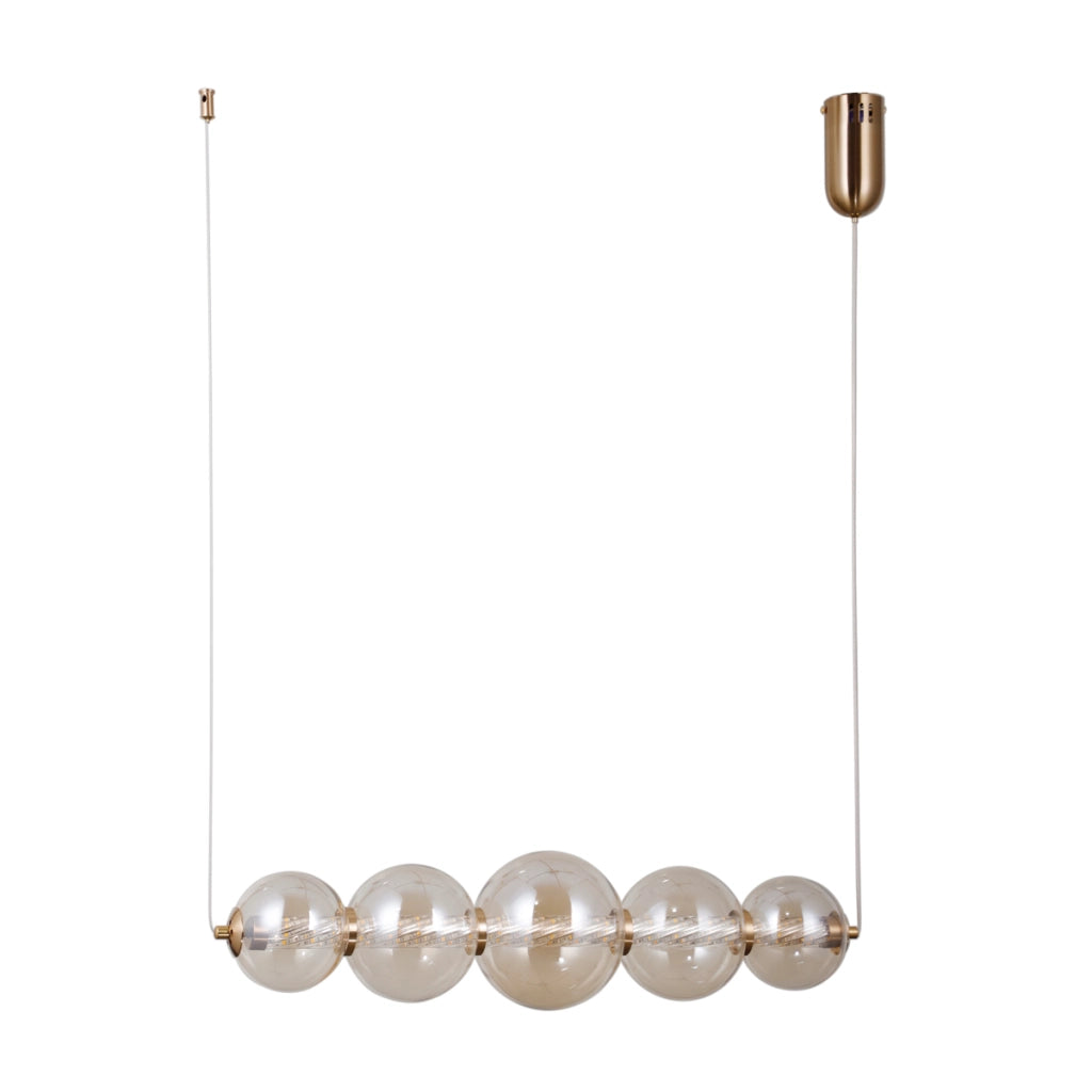 Sospensione LED Butero Italux ambra ottone 18W 3000K