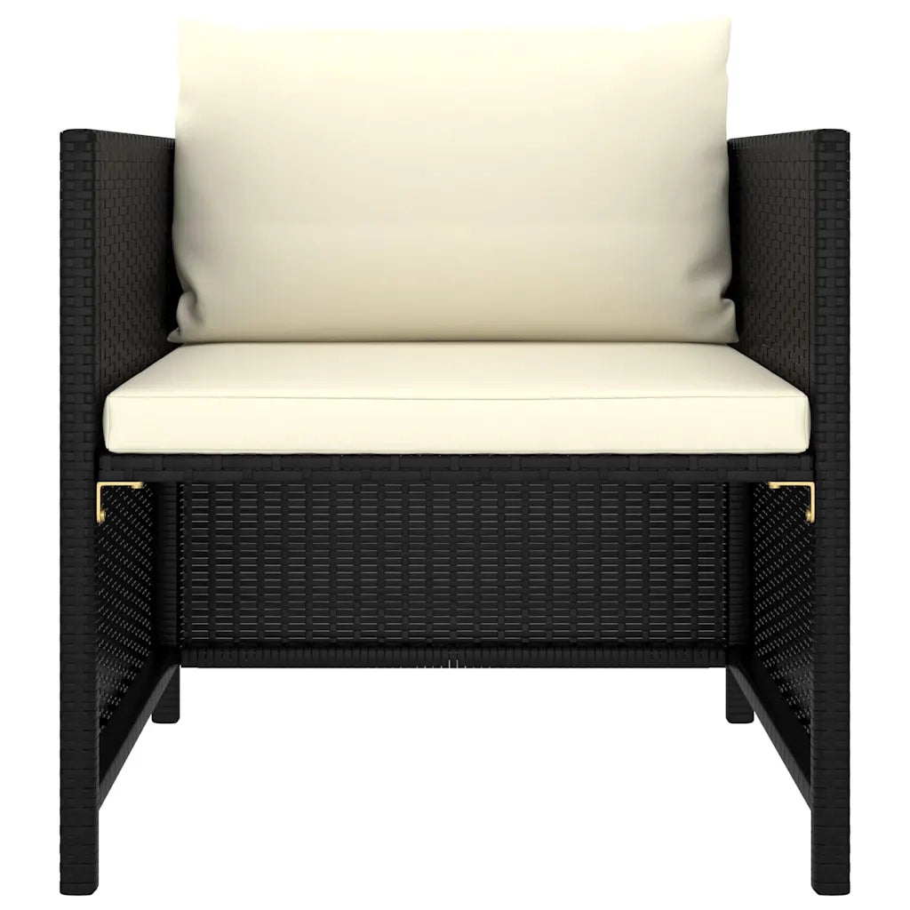 Set Divani da Giardino 7 pz con Cuscini in Polyrattan Nero 3059788