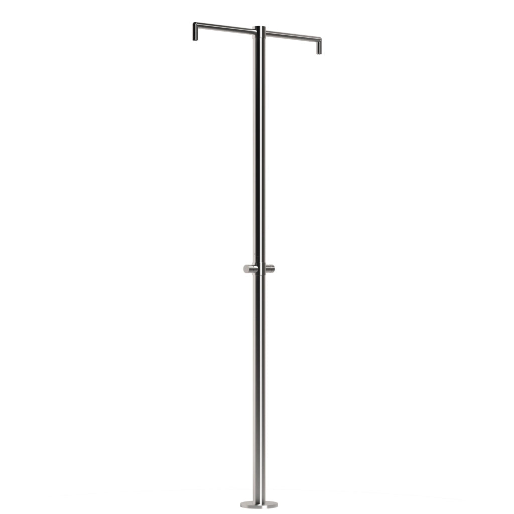 Sined Doccia Inox Bicefalo Doccia In Acciaio Inox 316l Con Temporizzatore Doppio Soffione Solo Acqua Fredda Risparmio Acqua Installazione Semplice Con Scatola Cbox Dedicata Per Ogni Spazio Esterno
