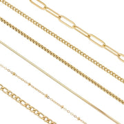 Collana per il collo 6 stili - Acciaio inossidabile - 6m/19,7 piedi - Paperclip/Slang/Satelliet/Box/Figaro - Duraturo - Laccatura alta lucidità - Collana per gioielli