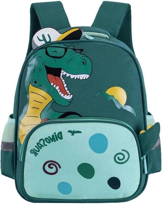 Borsa a tracolla per bambini leggera con dinosauro cartoon, adatta a bambini dai 3 ai 8 anni, con nome del marchio.