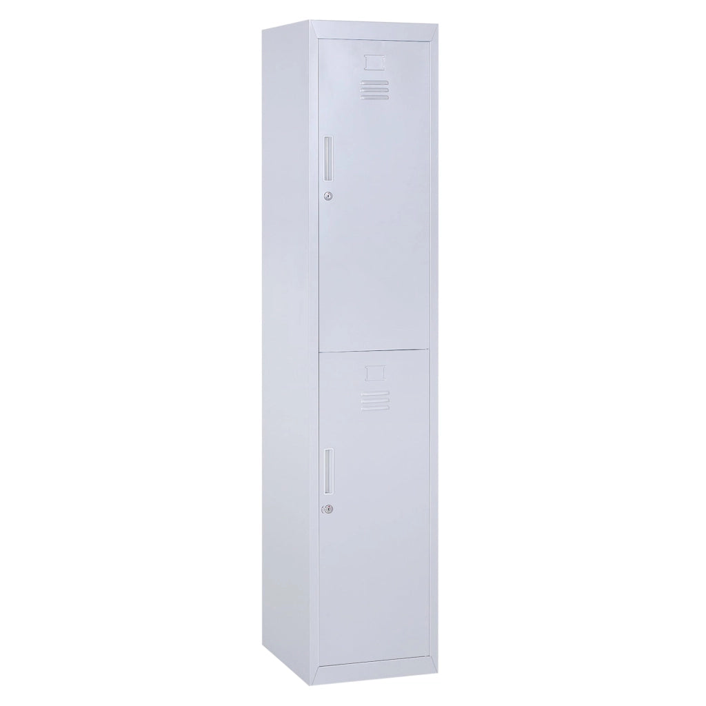 Armadietto Guardaroba in Acciaio 4 Ripiani 2 Porte con Chiusura di Sicurezza Grigio 38x46x180 cm
