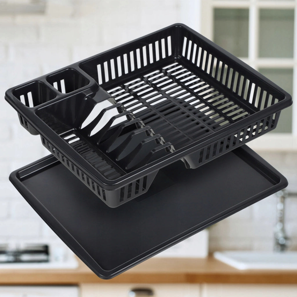Scolapiatti KADAX per posate, piccolo, a un solo livello, in plastica, 38 cm