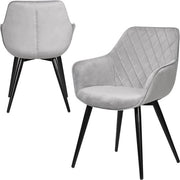 Sedia di lusso - Sedia da ufficio - Divano - Sedia - Sedia da salotto di lusso - Sedia lounge - Velluto - Grigio chiaro
